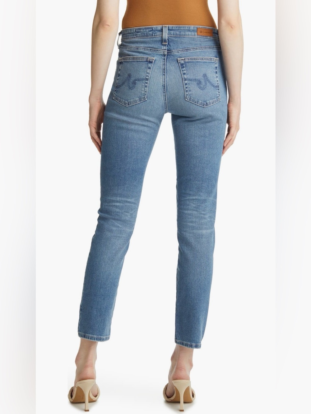 Ag Adriano Goldschmmied Slim Straight Faded Blue Jeans